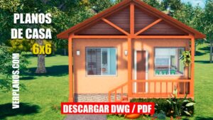 Plano de casa económica de carácter social con medidas (DWG & PDF)