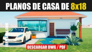 Plano de casa con medidas de 1 piso con 3 dormitorios
