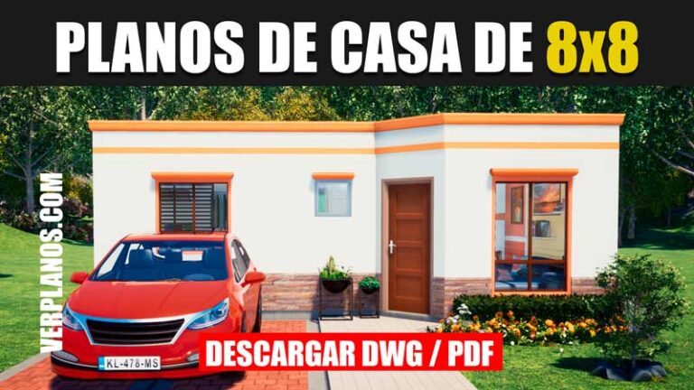 plano de casa pequeña con medidas dwg y pdf
