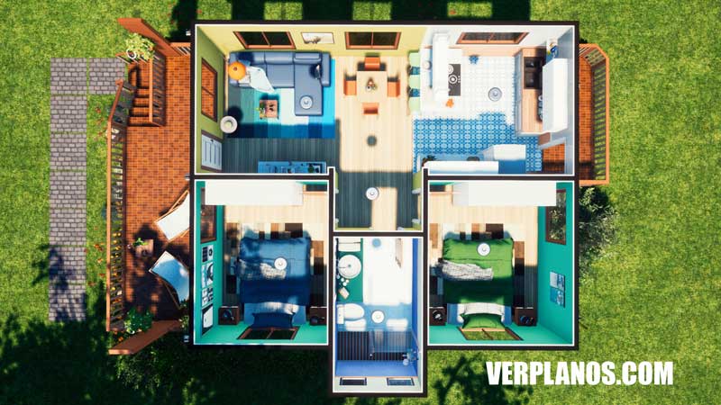 vista en planta plano de casa