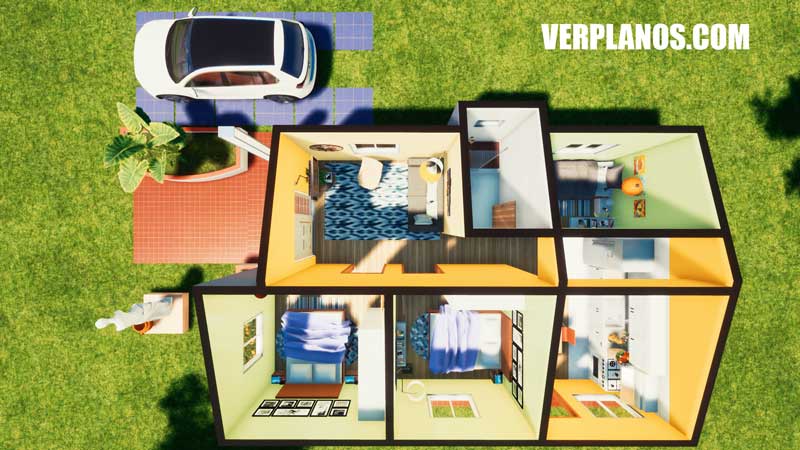 vista previa plano de casa vista en planta