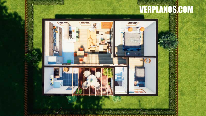 vista previa plano de casa vista en planta