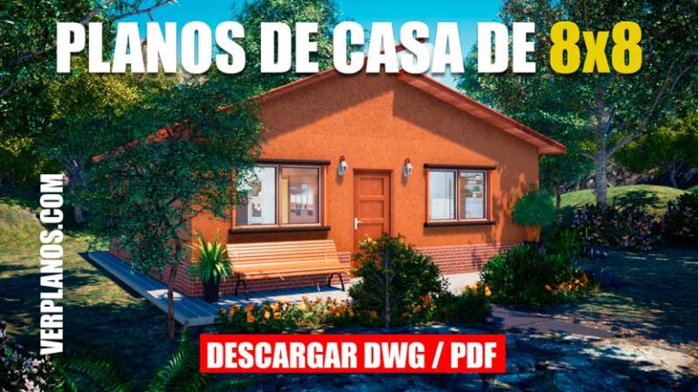 plano de casa de 1 piso con 3 habitaciones