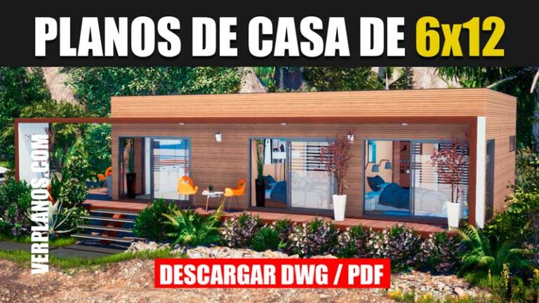 plano de casa de 1 piso y 2 habitaciones minimalista dwg autocad gratis