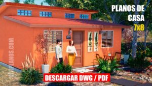 Plano de casa pequeño y económico con medidas