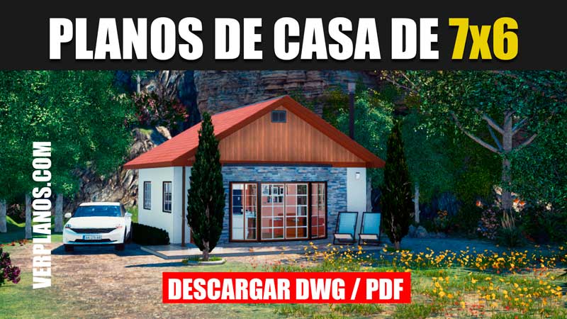 plano de casa de campo 1 piso 2 dormitorios