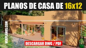 Planos de casas de 1 piso con 4 dormitorios y 2 baños completos