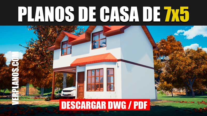 plano de casa pequeña económica 2 pisos autocad