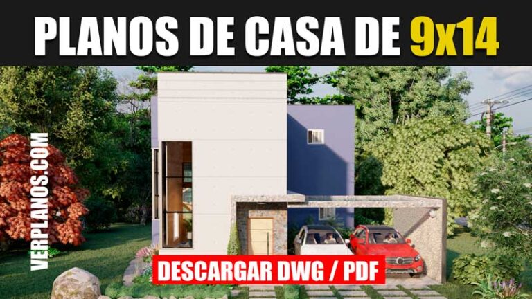 plano de casa 2 pisos con 4 dormitorios en autocad y pdf gratis