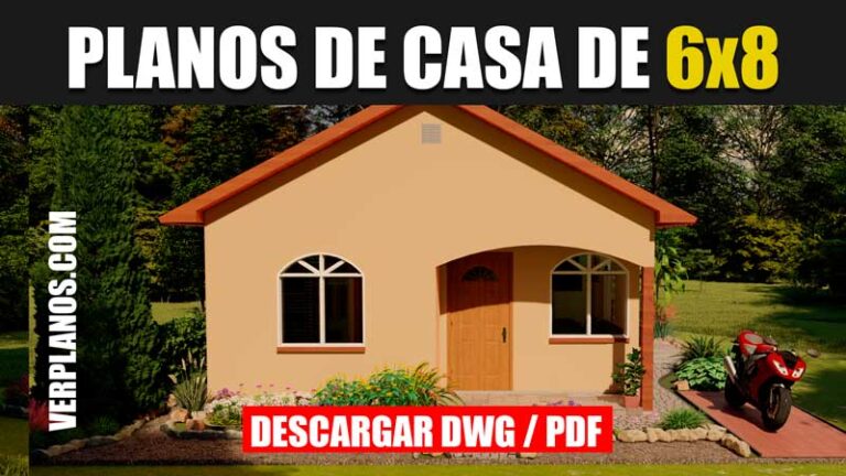 Planos de caa de 1 piso y 2 dormitorios en autocad y pdf