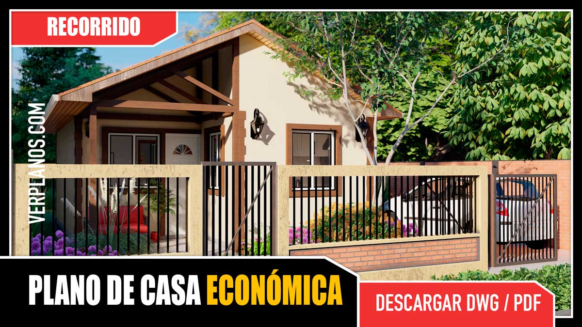 Planos de casa pequeña y económica para descargar en autocad o pdf ¡GRATIS!
