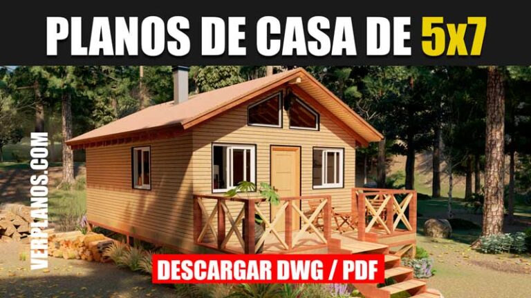 plano de casa cabaña gratis en autocad y pdf para descargar