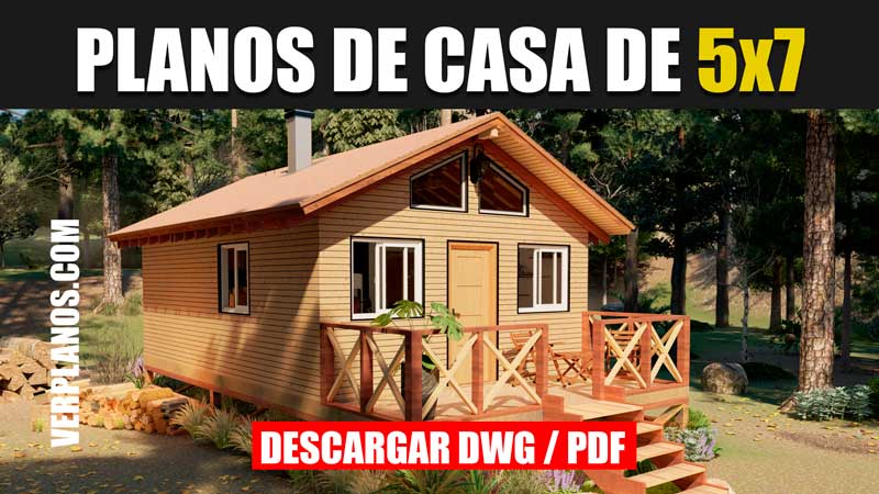 plano de casa cabaña gratis en autocad y pdf para descargar