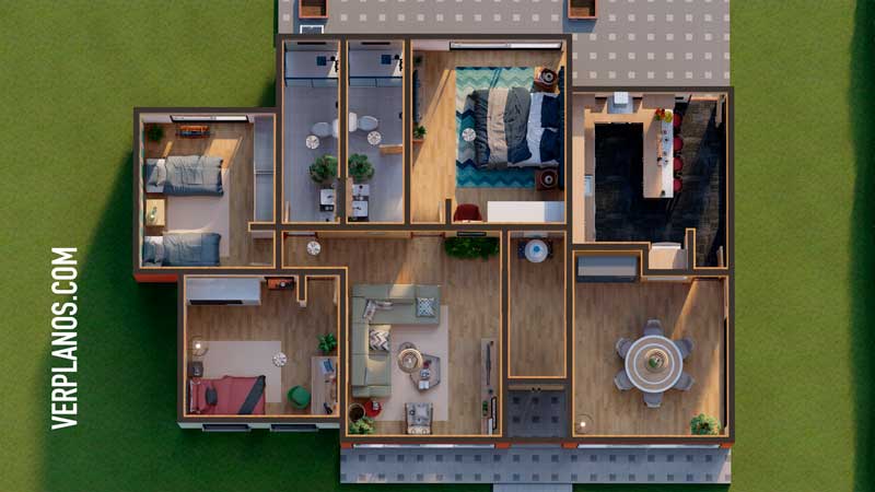 Vista previa planta plano de casa