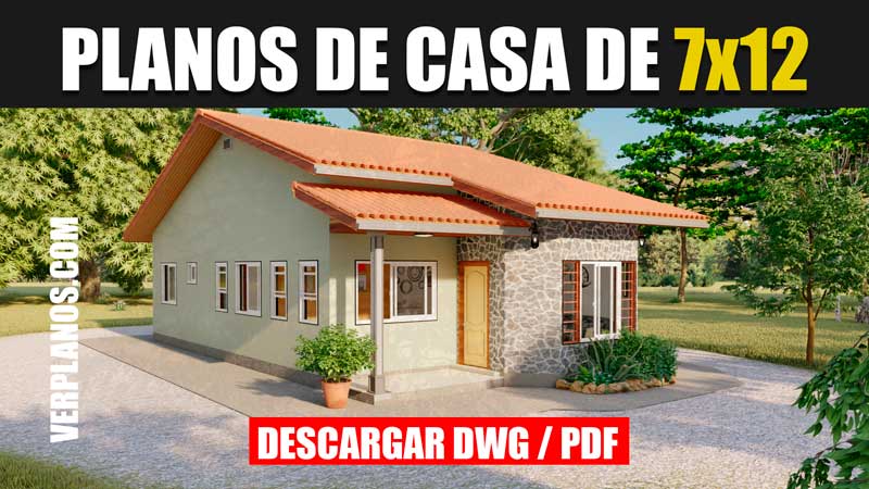Plano de casa de 1 piso 3 dormitorios 2 baños en autocad gratis y pdf