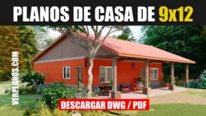 Planos de casa de campo 3 dormitorios 2 baños (DWG / PDF)