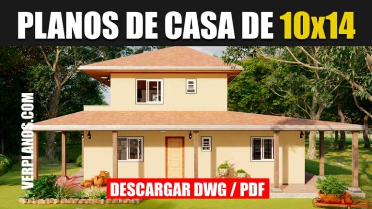 planos de casa de campo de 2 pisos 3 dormitorios y 2 baños en Autocad y PDF GRATIS