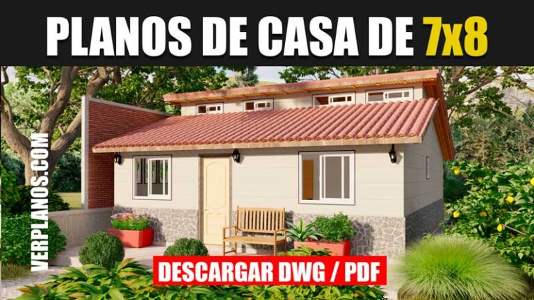 Planos de casa economica pequeña de 1 piso y 3 dormitorios 2 baños gratis en autocad y pdf