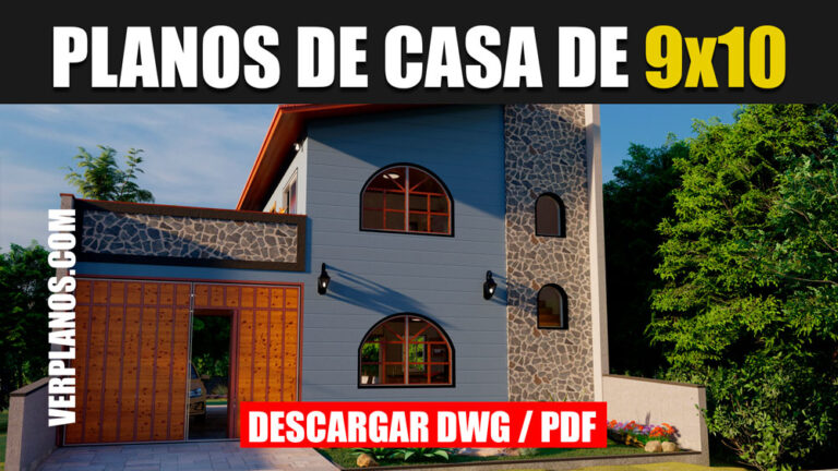 Bajar Plano de casa de 2 pisos con 2 dormitorios y 2 baños