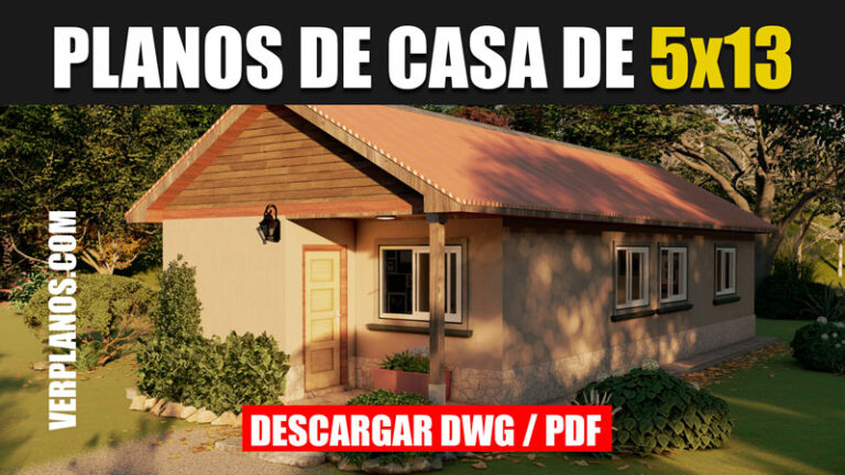 planos de casa de 1 piso con 2 dormitorios 1 baño en autocad y pdf gratis