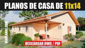 Planos de casa de campo de 1 piso con 3 dormitorios y 3 baños