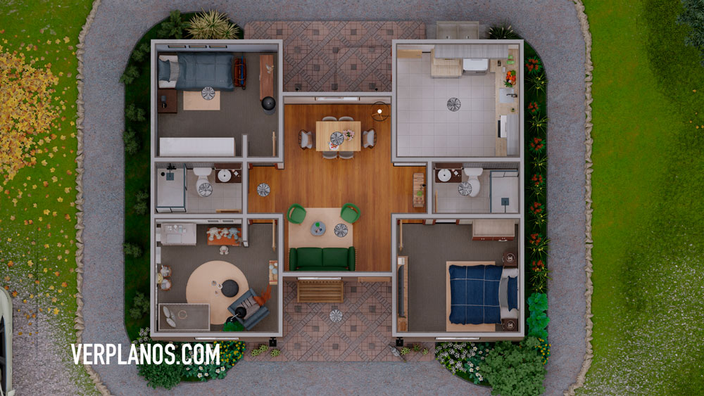 Vista previa en planta plano de casa