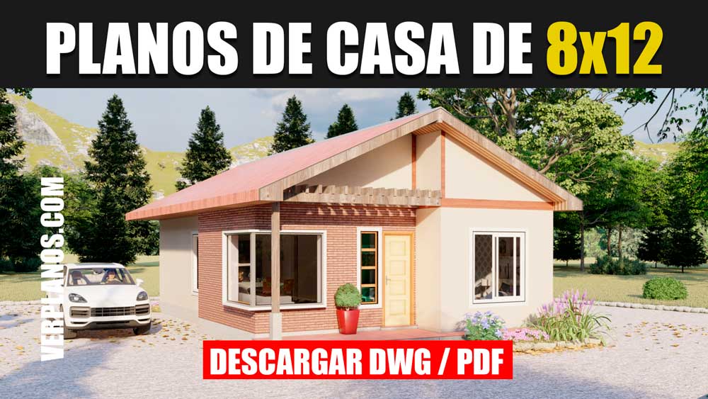 diseño de planos de casa de 1 piso 3 dormitorios 2 baños en dwg y pdf gratis