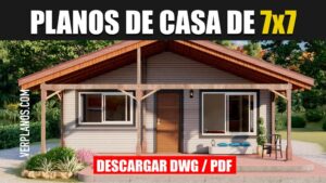 Plano de Casa Prefabricada de 1 piso y 2 Dormitorios