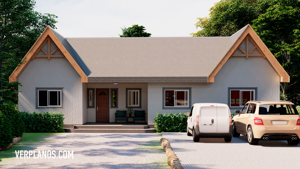 Vista previa fachada principal plano de casa