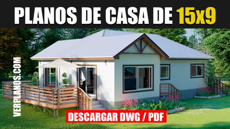 plano de casa de campo de 3 dormitorios 2 baños gratis en autocad y pdf descargar