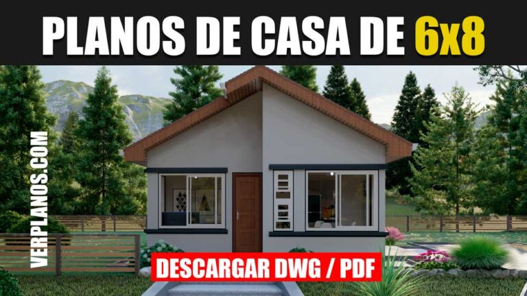 Plano de casa económica y pequeña gratis en dwg y pdf para autocad