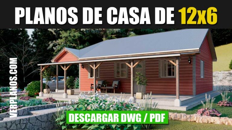 Planos de casa de campo 2 dormitorios plano en autocad y pdf gratis