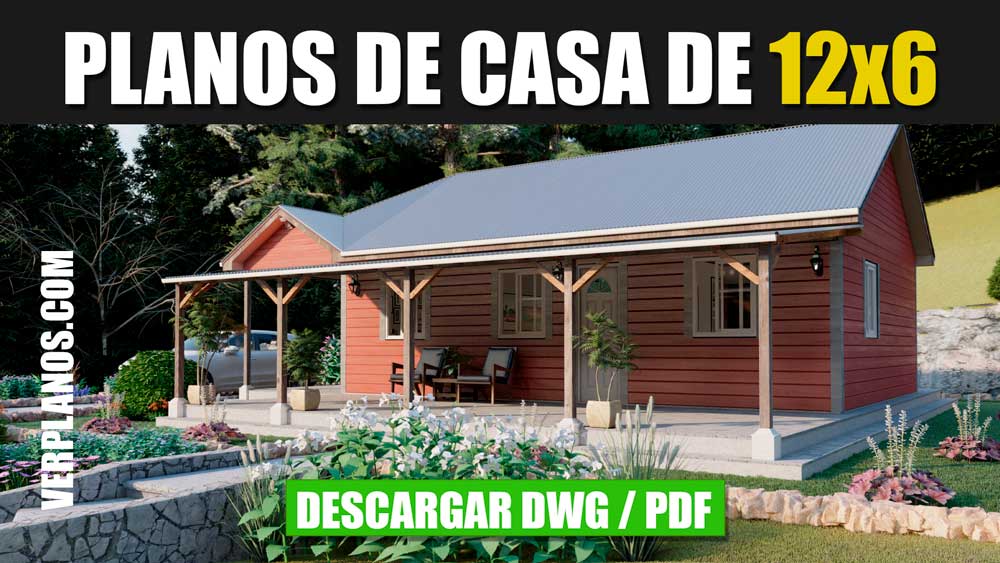 Planos de casa de campo 2 dormitorios plano en autocad y pdf gratis