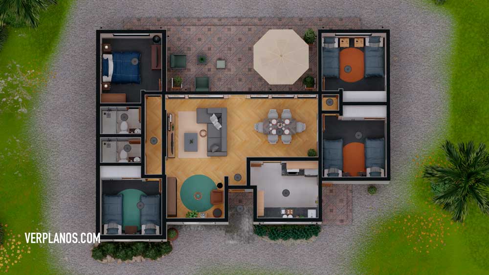 Vista previa planta plano de casa