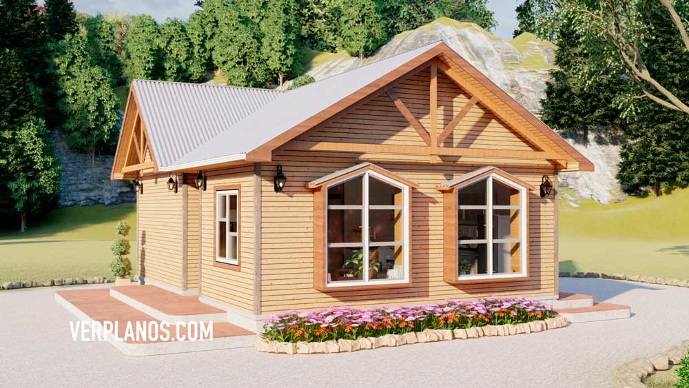 Vista previa de la fachada del plano de Casa Prefabricada