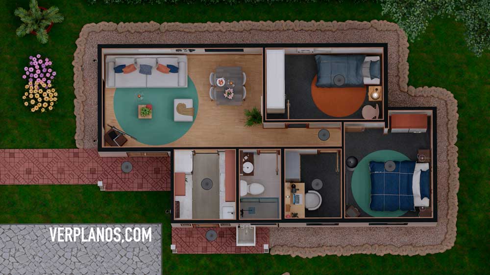 Vista previa planta plano de casa