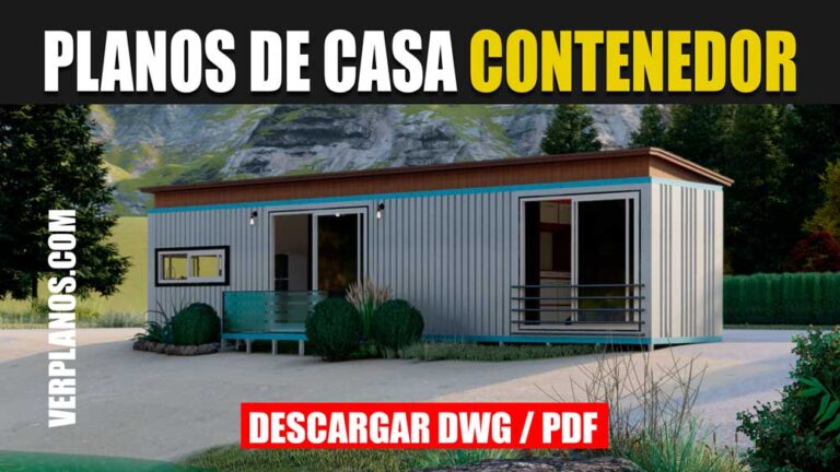 Descargar plano de una casa contenedor 1 piso 1 dormitorio 1 baño gratis en autocad y pdf