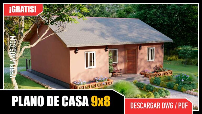 Plano de casa económica de 1 piso con 3 dormitorios 1 baño gratis en autocad gratis descargar
