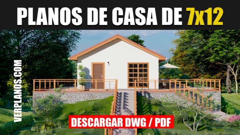 Planos de una casa económica de 1 piso 3 dormitorios 1 baño gratis en Autocad y PDF