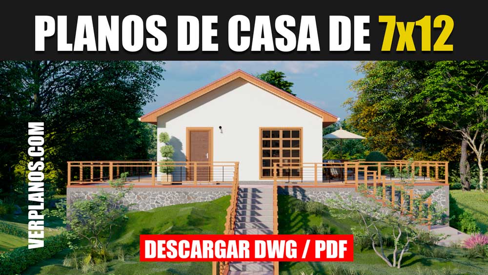 Planos de una casa económica de 1 piso 3 dormitorios 1 baño gratis en Autocad y PDF