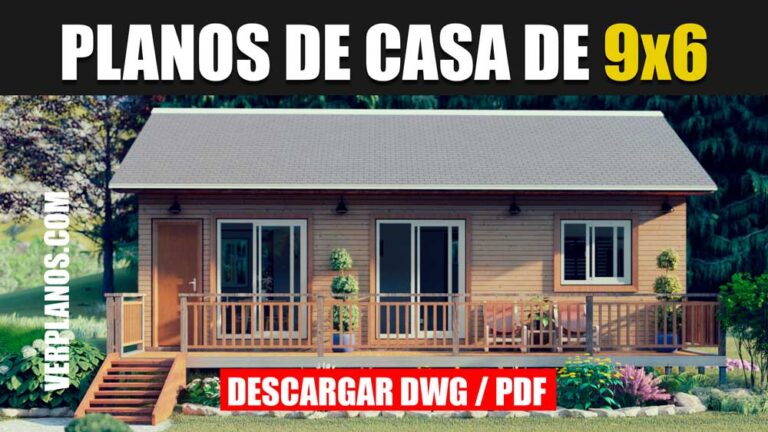 Planos de una casa prefabricada gratis de 3 dormitorios y 1 baño que puede descargar en DWG para Autocad y PDF
