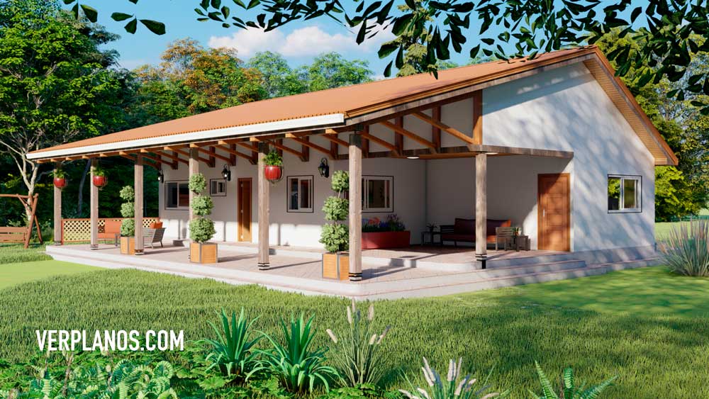 Vista previa Fachada Planos de una Casa de Campo