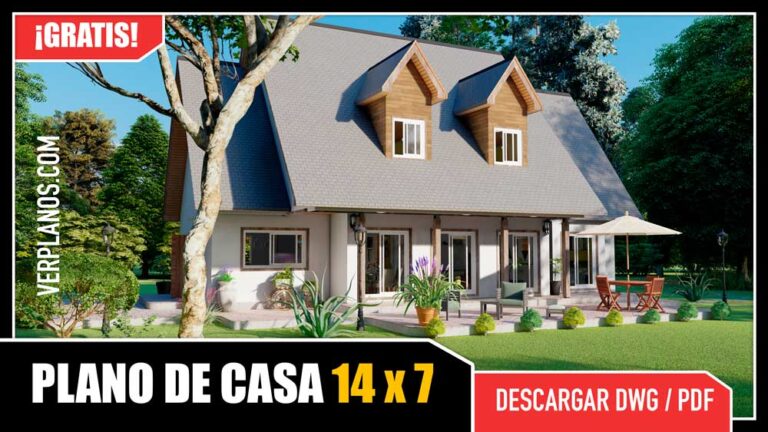 plano de casa de 2 pisos con 3 dormitorios y 3 baños gratis en autocad y pdf descargar