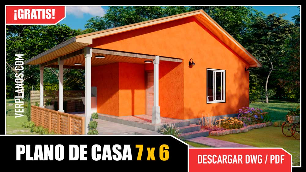 Planos de casa pequeña y económica gratis en autocad y pdf