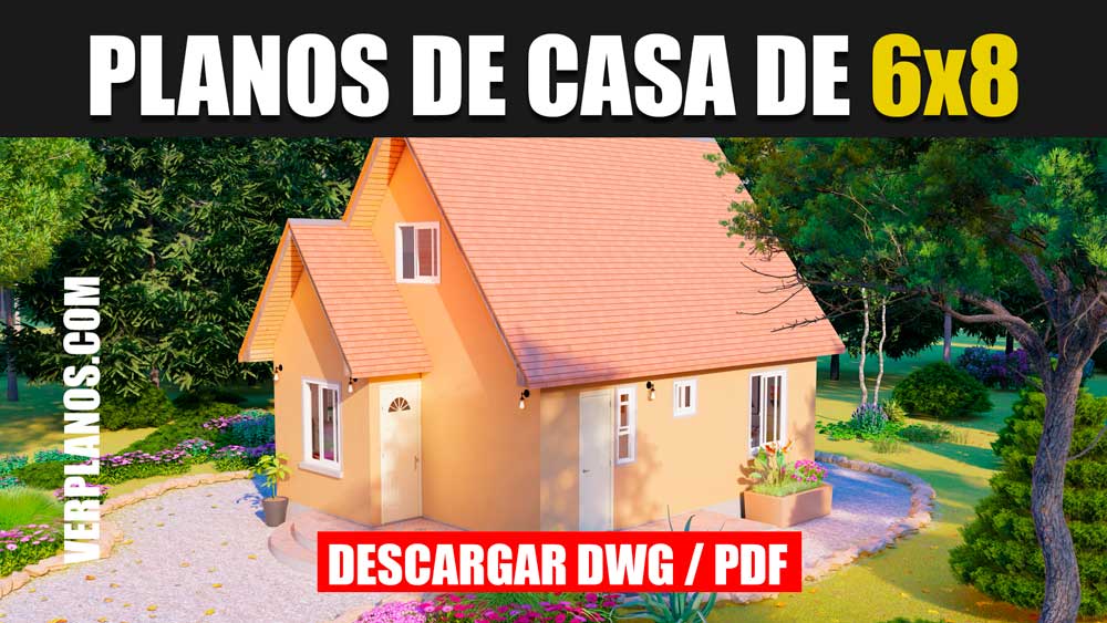 Plano de casa económica y pequeña gratis en autocad y pdf para descargar gratis
