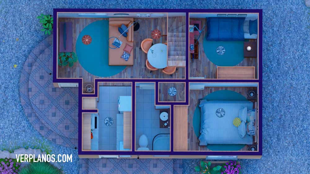 Vista previa primer piso plano de casa