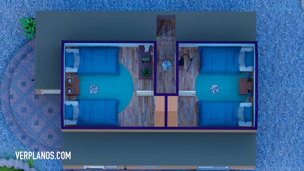 Vista previa plano de casa segundo piso