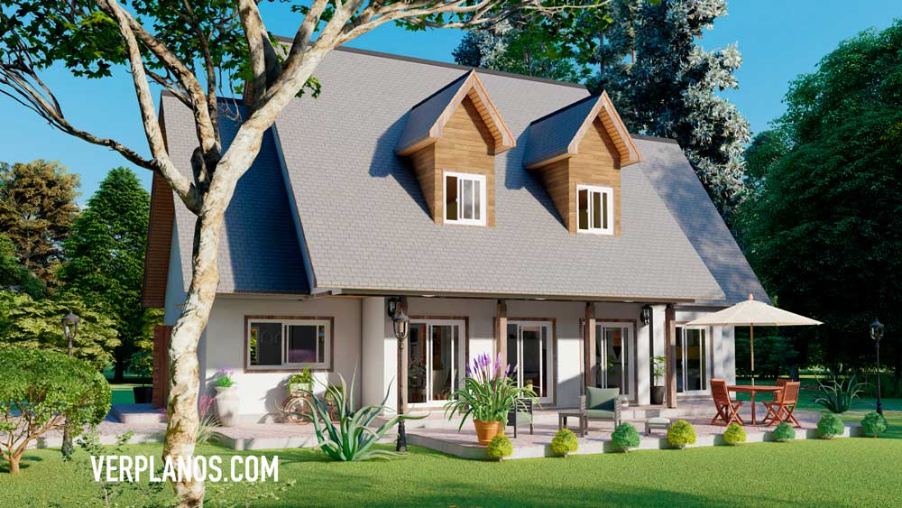 vista previa de su fachada de plano de casa