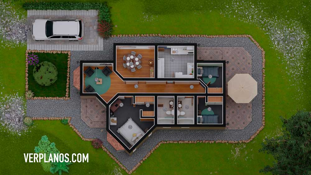 Vista Previa Planta Plano de Casa Gratis