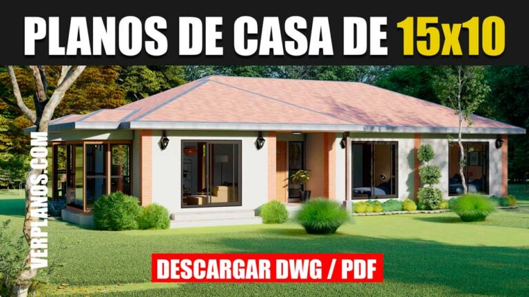 Plano de casa amplia y cómoda de 4 dormitorios y 2 baños gratis en Autocad y PDF